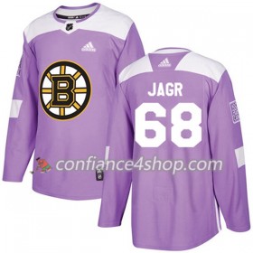 Adidas Maillot de Hockey Boston Bruins Jaromir Jagr 68 2017-2018 Violet Fights Cancer Practice Authentic - Homme